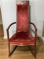 Mahogany Rocker with Mother of Pearl Inlay