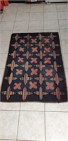 Hooked Mat 52.5 x 35" Vintage, Cond issues