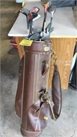 GOLF CLUBS AND BAG AND CADDY
