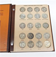 COMPLETE SET of WALKING LIBERTY HALVES in ALBUM