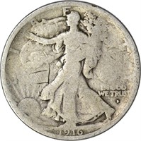 1916-D WALKING LIBERTY HALF - AG/GOOD DETAILS