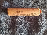 1953-D roll of Pennies