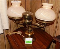 Dual lamp with glass globes