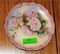 Hand painted and signed flowers plate