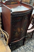 Paint Decorated Mahogany One Door Music Cabinet