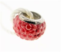Persona Dark Red Coral Crystal Glass Charm