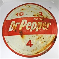Vintage Dr Pepper Sign Round Porcelain