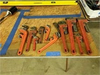 11pc Lot Of Pipe Wrenches