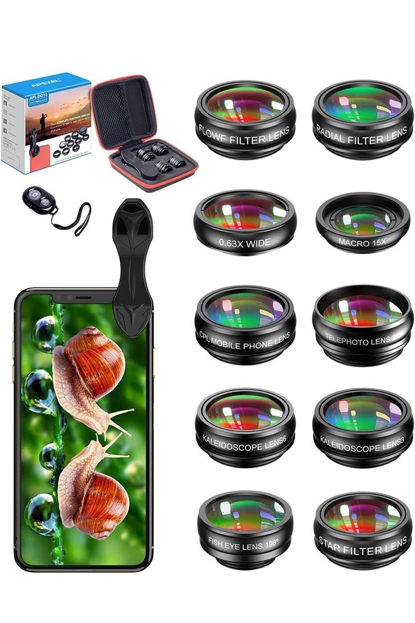 ($44) 10 in 1 Cell Phone Camera Lens Kit, Wide