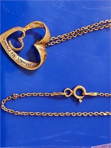 Silver heart necklace 2.7 grams
