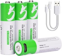 NEW 4PK USB C- AA Batteries w/Charger 1.5V