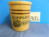 Supplee Sealtest Milk Yellow ware Brown Band