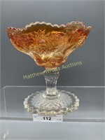 Millersburg marigold 5.25" Hobstar & Feather jelly