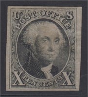 US Stamps #2 Used with lightened pen cancel and so
