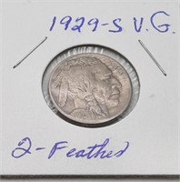 1929 S -2- Feathers Buffalo Nickel