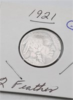 1921 -2- Feathers Buffalo Nickel
