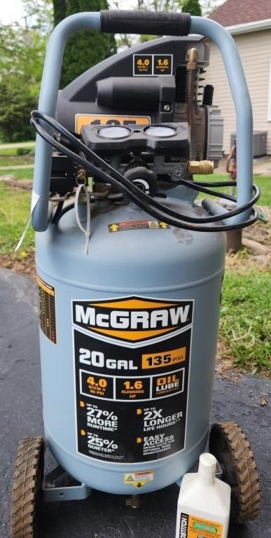 McGraw 20 Gallon Portable Upright Air Compressor