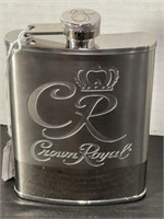 VINTAGE CROWN ROYAL STAINLESS STEEL FLASK 5.75T X