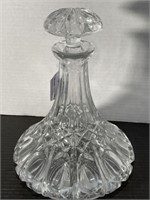 VINTAGE HAND CUT HEAVY CRYSTAL SHIPS DECANTER