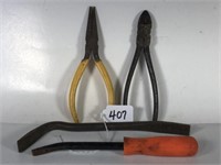 4 Tools Needle PLiers ,Side Cutters, 2 Small Pry