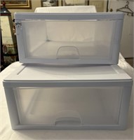 TWO stackable 1 drawer sterilite containers