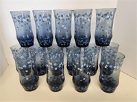 Libby Blue Flower Drinking Glasses