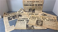 Roosevelt Truman News Cuttings