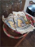 Two Baskets and Two Winnie the Pooh Place Mats