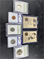 Assorted slabbed and graded US coins mostly high g