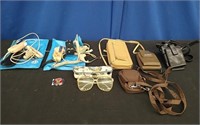 2 Vintage Headsets, 4 Cases, Prescription Glasses