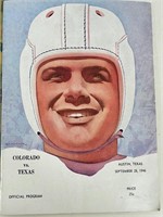 1946 Program Colorado Vs. Texas with Tom Landry &