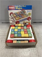 Playskool Letter Wood Block Wagon