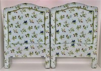 Pr. Upholstered headboards - arch top - flower