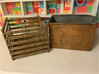 VTG Copper Crate & Wooden Milk Crate