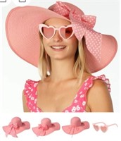 NEW Funcredible Pink Wide Brim Beach Hat with