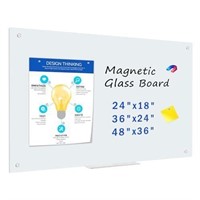 QUEENLINK Magnetic Glass Whiteboard, 4' x 3' Glass