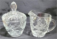 Pressed Glass Creamer & Sugar