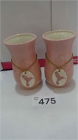 (2) Teleflora Pink Vases
