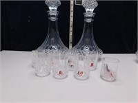 PAIR OF CRYSTAL LIQUOR DECANTERS