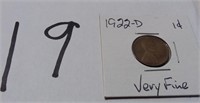 1922 D Lincoln Cent Very Fine