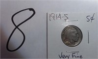 1914 S Buffalo Five Cent Very Fine