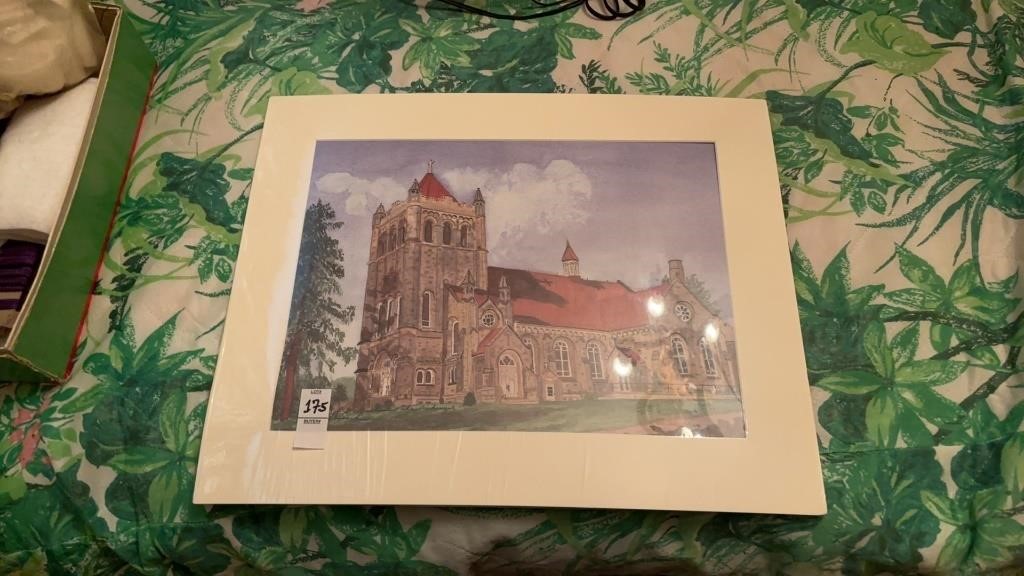 Vintage Church Watercolor Print