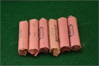 6 Rolls Wheat cents 1955d,56d,50d,29s,57,51d