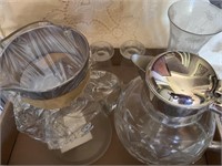 Lot of vintage crystal decanters and vases