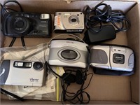 Lot of cameras and one Walkman
