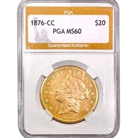 1876-CC $20 Gold Double Eagle PGA MS60