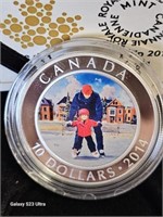 2014 $10 Fine Silver Coin Skating in Canada