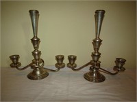 Sterling Candle Stick Holders Approx 10" T