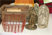 Baskets, Gulfwax, and plaster figurines