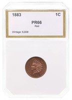 1883 US INDIAN HEAD 1 CENT PCI PR66 RED